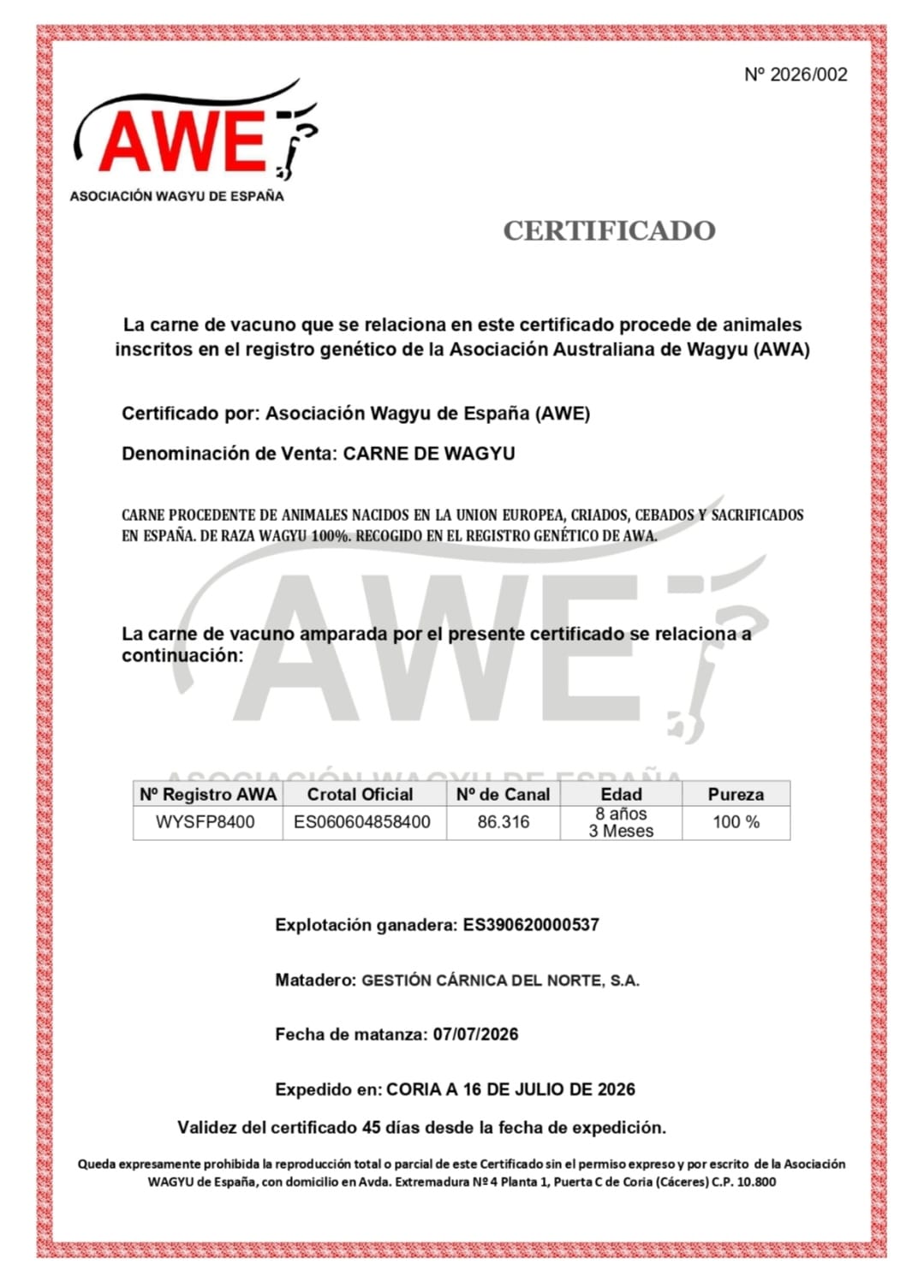 Chuleta Lomo Bajo de Wagyu de Cantabria 800gr - Imagen 3